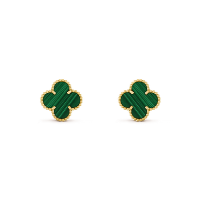 [Rose Jewelrys]CLOVER MEDIUM 1 MOTIFS MALACHITE  EARRINGS