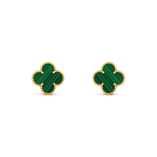 [Rose Jewelrys]CLOVER MEDIUM 1 MOTIFS MALACHITE  EARRINGS