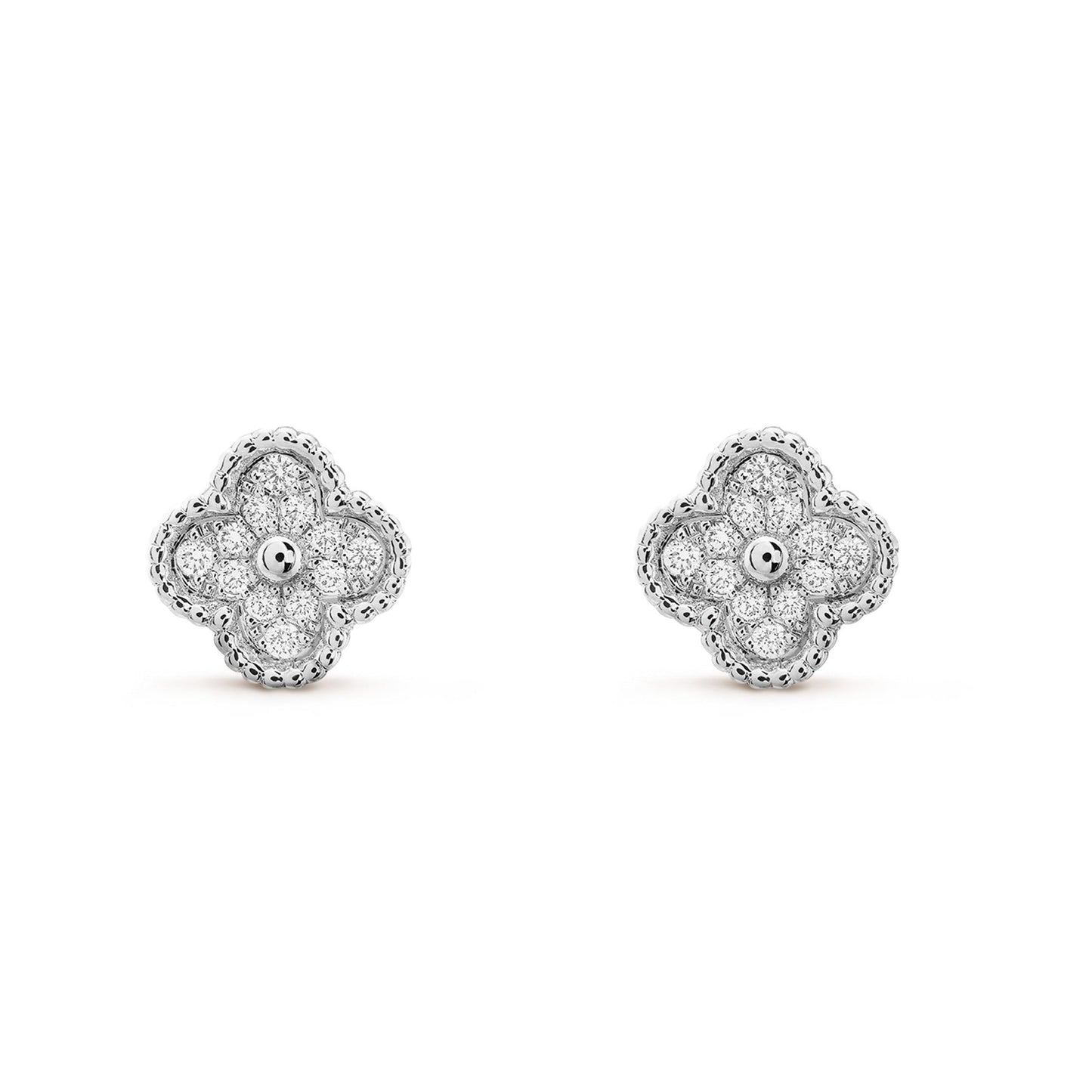 [Rose Jewelrys]CLOVER MINI DIAMOND STUD EARRINGS