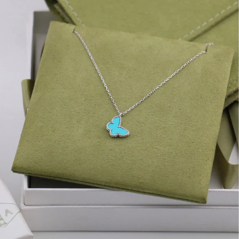 [🌹Rose💎] CLOVER BUTTERFLY TURQUOISE NECKLACE