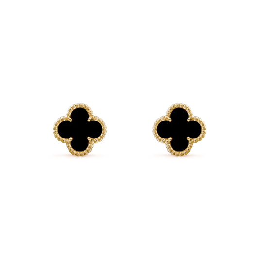 [Rose Jewelrys]CLOVER MINI 9.5MM BLACK MOP EARRINGS