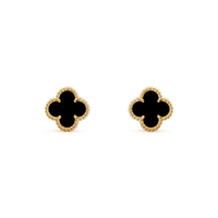 [🌹Rose💎]CLOVER MINI 9.5MM BLACK MOP EARRINGS
