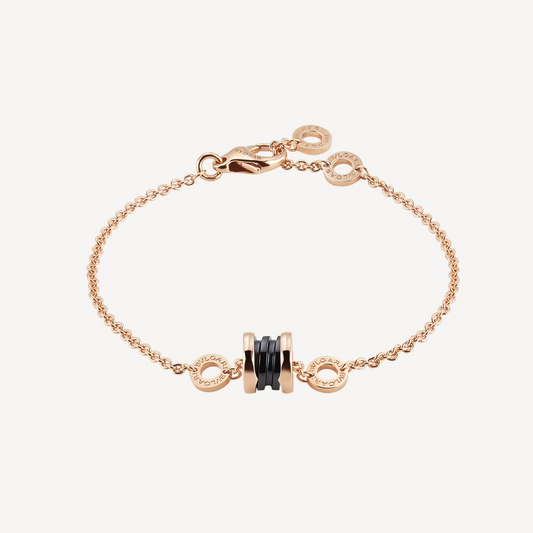 [Rose Jewelrys]ZERO 1 SOFT PINK GOLD AND BLACK CERAMIC BRACELET
