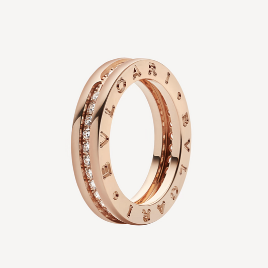 [Rose Jewelrys]ZERO 1 ONE-BAND PAVED DIAMONDS ON THE SPIRAL RING