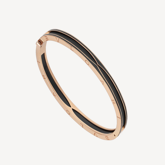 [Rose Jewelrys]ZERO 1 PINK GOLD WITH MATTE BLACK CERAMIC BRACELET