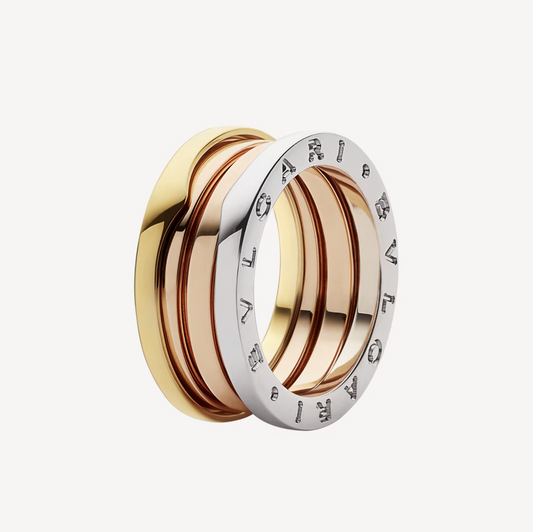 [Rose Jewelrys]ZERO 1 THREE-BAND ROSE WHITE AND YELLOW RING
