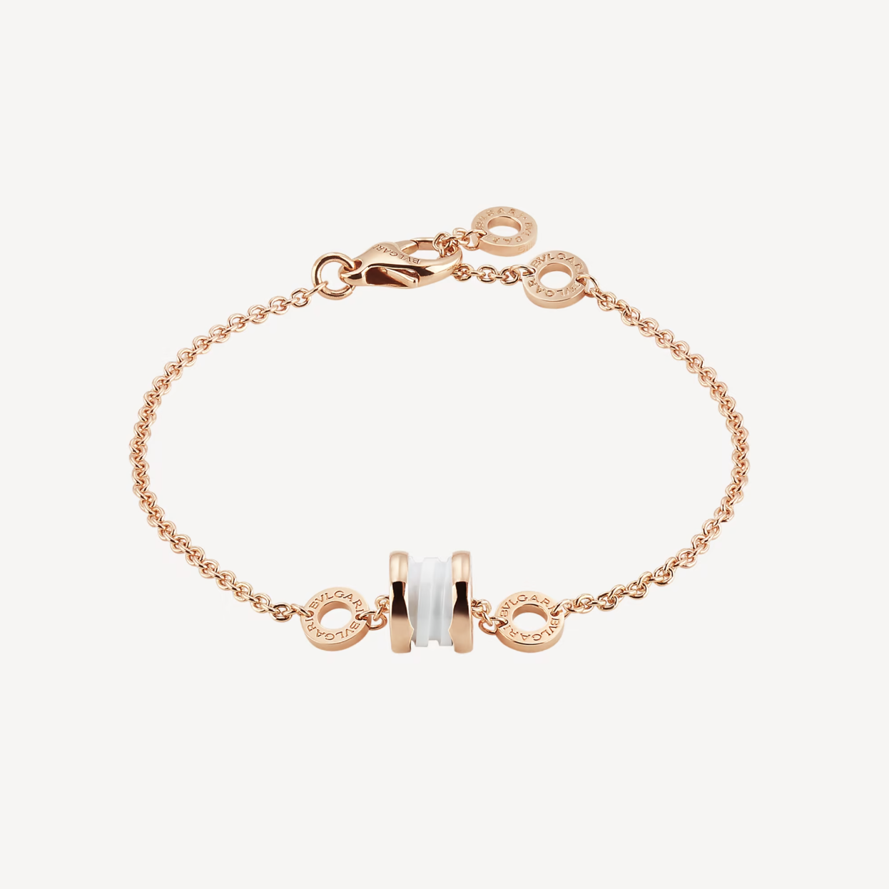 [Rose Jewelrys]ZERO 1 SOFT PINK GOLD AND WHITE CERAMIC BRACELET