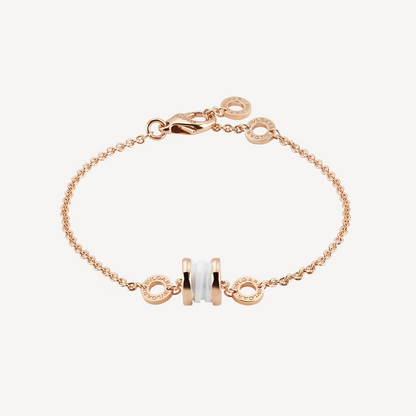 [Rose Jewelrys]ZERO 1 SOFT PINK GOLD AND WHITE CERAMIC BRACELET