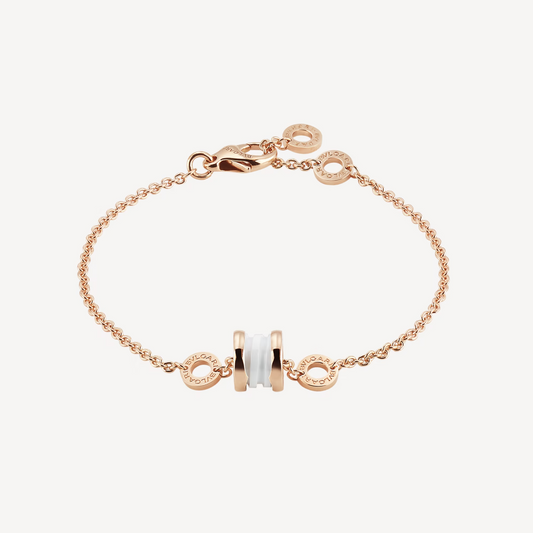 [Rose Jewelrys]ZERO 1 SOFT PINK GOLD AND WHITE CERAMIC BRACELET