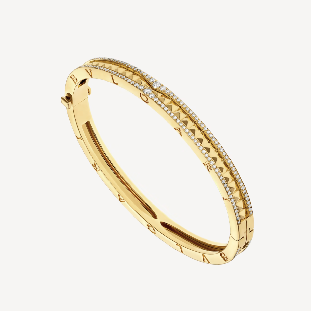 [Rose Jewelrys]ZERO 1 SPIRAL AND PAVED DIAMOND GOLD BRACELET