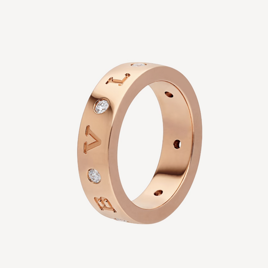 [Rose Jewelrys]ZERO 1 ESSENTIAL PINK GOLD BAND WITH DIAMONDS RING