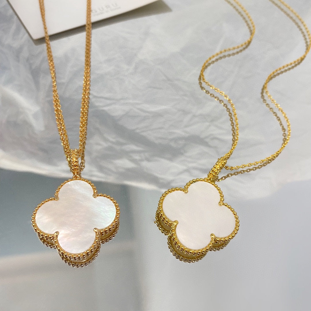 [Rose Jewelrys]CLOVER 25MM MOP LARGE PENDANT NECKLACE