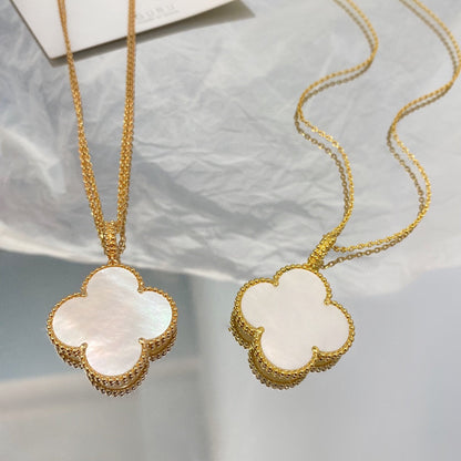 [Rose Jewelrys]CLOVER 25MM MOP LARGE PENDANT NECKLACE