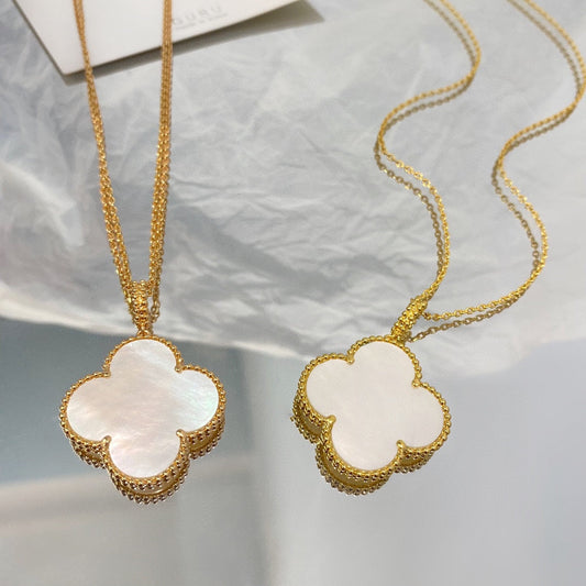 [Rose Jewelrys]CLOVER 25MM MOP LARGE PENDANT NECKLACE