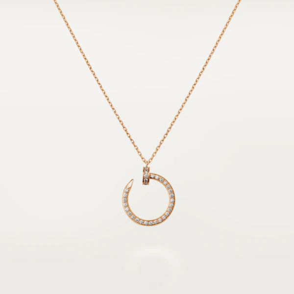 [🌹Rose💎]JUSTE NECKLACE PINK GOLD DIAMONDS