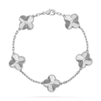 [🌹Rose💎]CLOVER SILVER 5 MOTIFS BRACELET