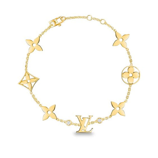 [Rose Jewelrys]STAR AND SUN 7 MOTIFS GOLD BRACELET