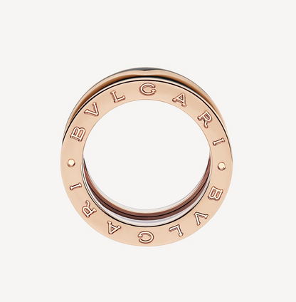 [Rose Jewelrys]ZERO 1 TWO-BAND WITH MATTE BLACK CERAMIC PINK GOLD RING