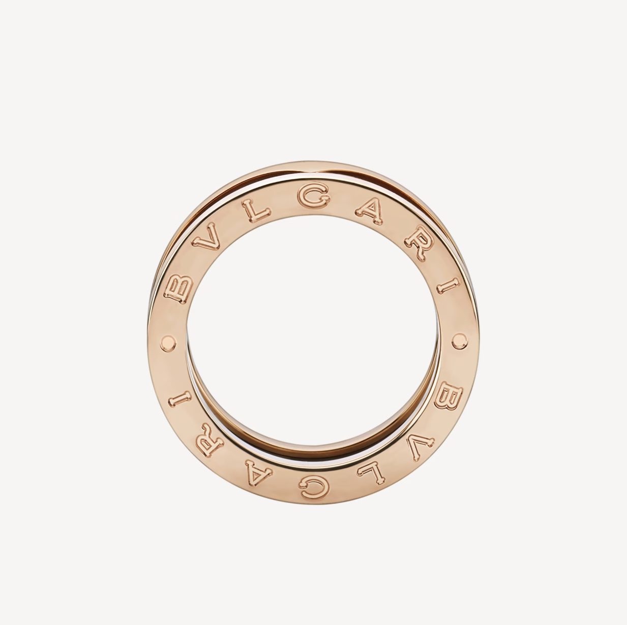 []ZERO 1 TWO-BAND LOOPS AND BLACK CERAMIC PINK GOLD RING