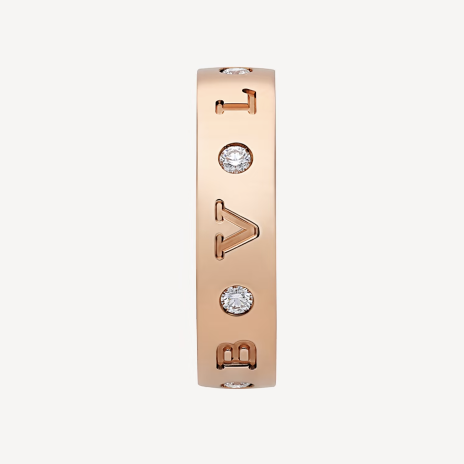 [Rose Jewelrys]ZERO 1 ESSENTIAL PINK GOLD BAND WITH DIAMONDS RING