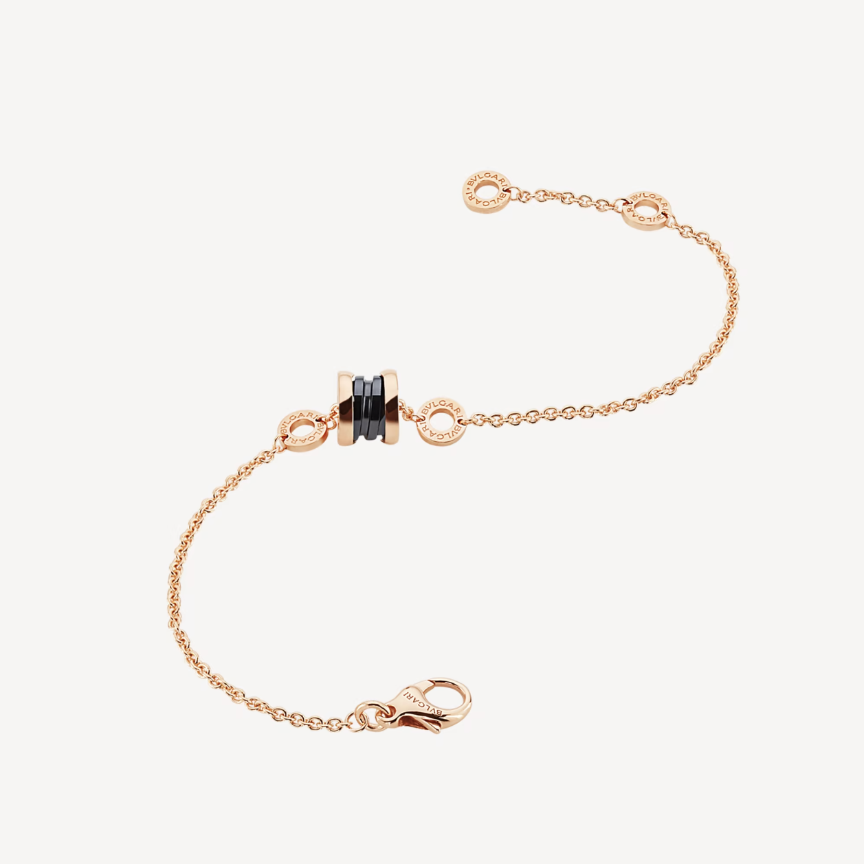 [Rose Jewelrys]ZERO 1 SOFT PINK GOLD AND BLACK CERAMIC BRACELET
