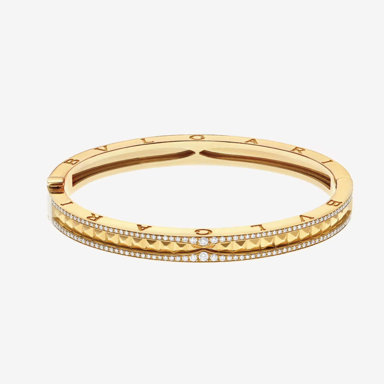 [Rose Jewelrys]ZERO 1 SPIRAL AND PAVED DIAMOND GOLD BRACELET