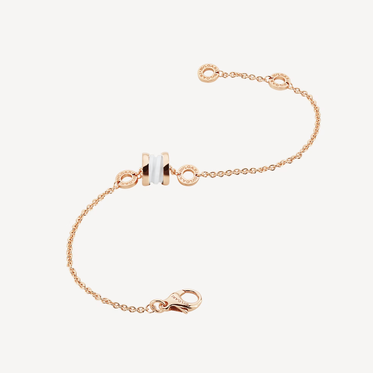 [Rose Jewelrys]ZERO 1 SOFT PINK GOLD AND WHITE CERAMIC BRACELET