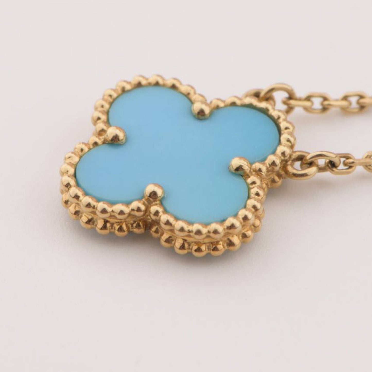 [Rose Jewelrys]CLOVER 15MM VINTAGE TURQUOISE NECKLACE