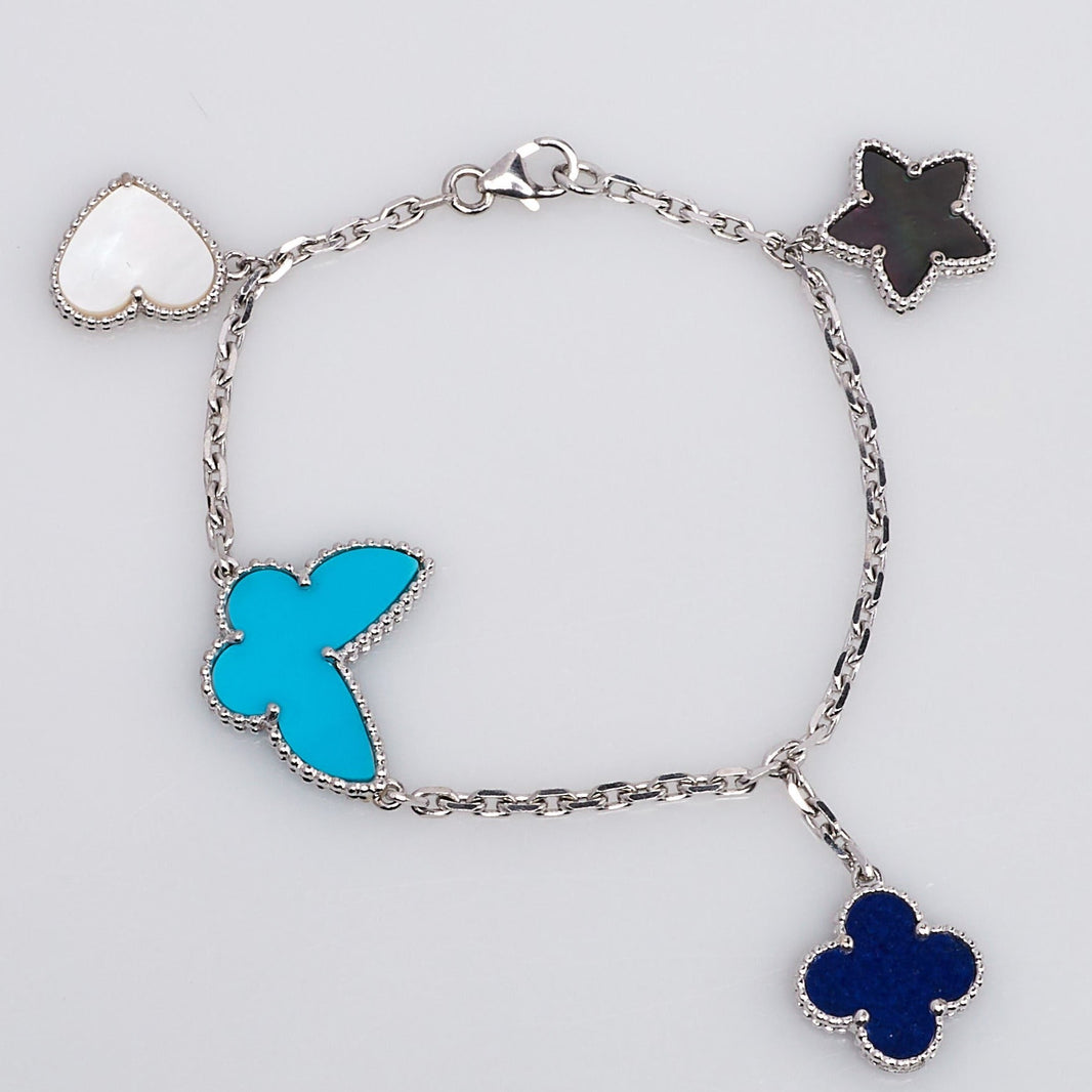 [🌹Rose💎]LUCKY SPRING SILVER BRACELET 4 MOTIF