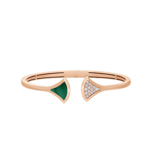 [Rose Jewelrys]DREAM BRACELET OPEN MALACHITE PINK GOLD