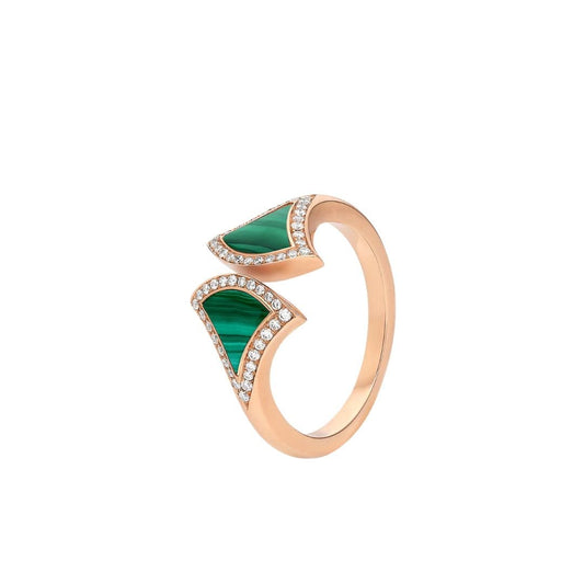 [Rose Jewelrys]DREAM MALACHITE DIAMOND OPEN RING