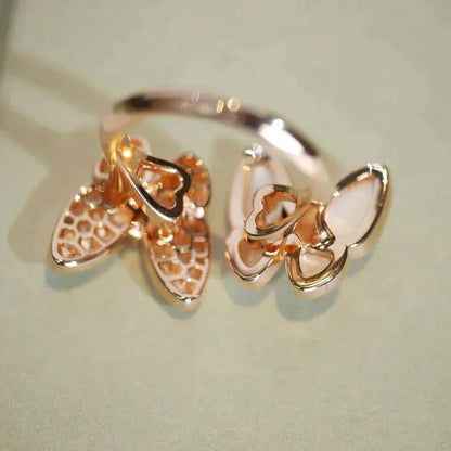 [Rose Jewelrys]TWIN BUTTERFLY DIAMOND MOP RING