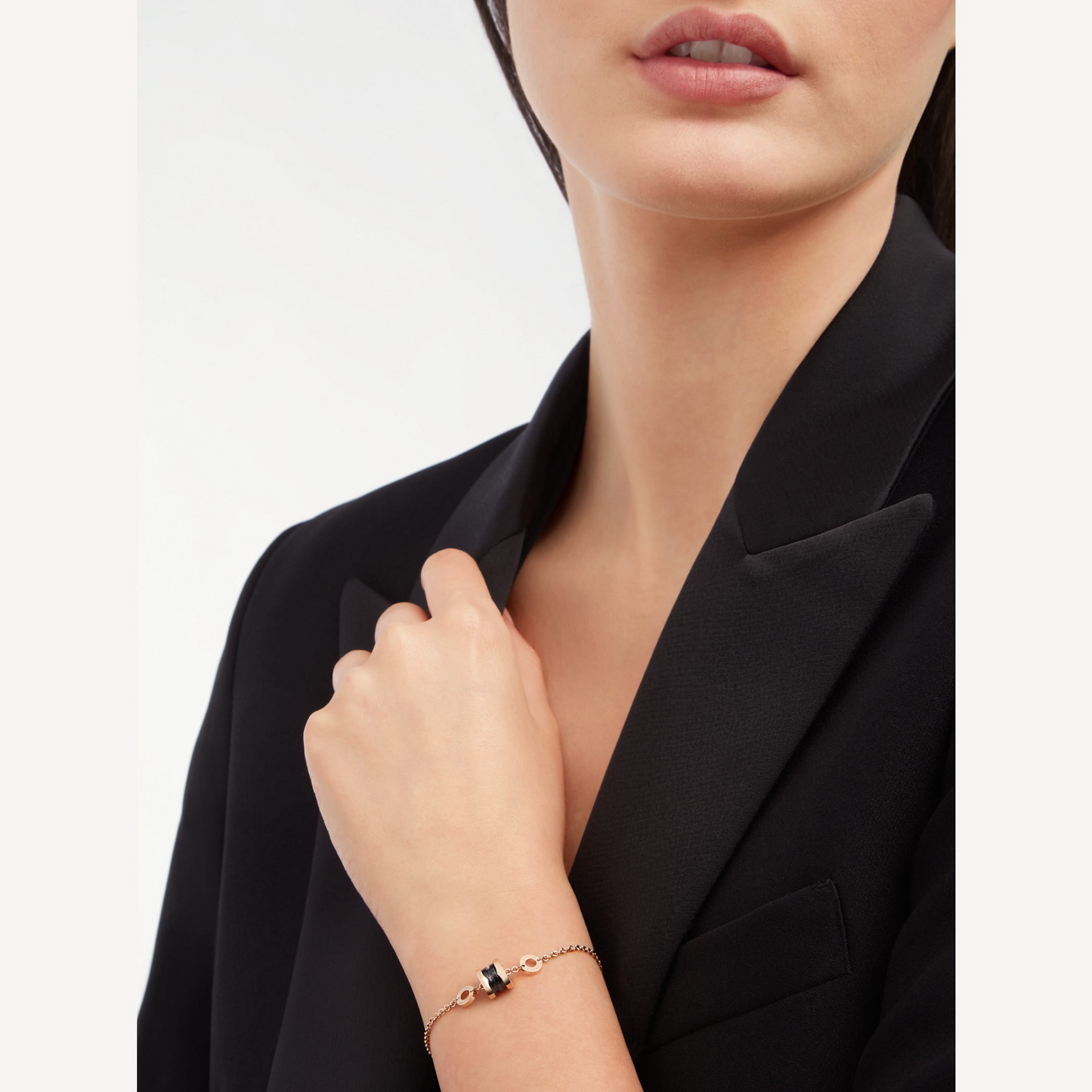 [Rose Jewelrys]ZERO 1 SOFT PINK GOLD AND BLACK CERAMIC BRACELET