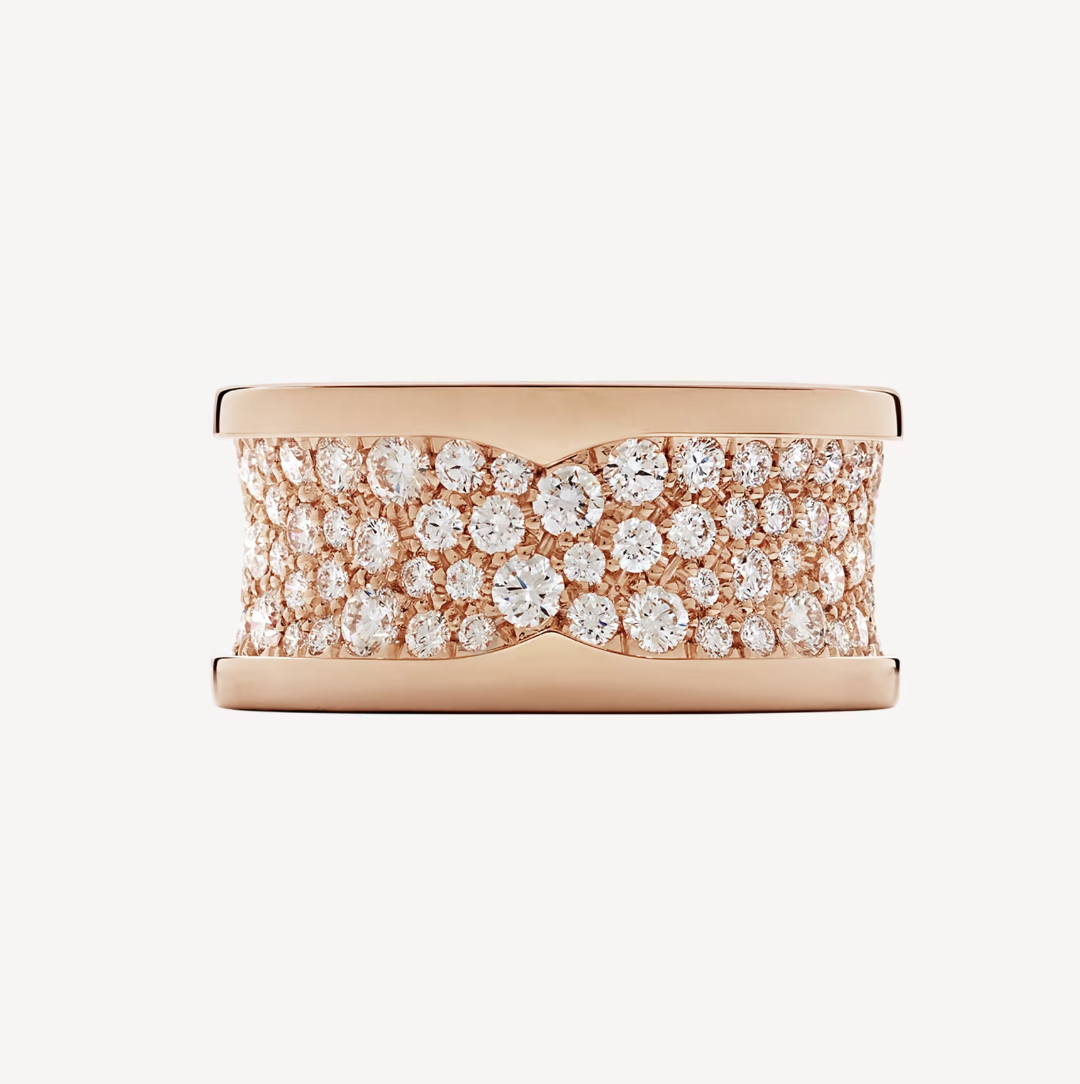 []ZERO 1 WITH PAVED DIAMONDS ON THE SPIRAL RING