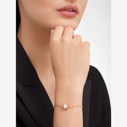 [Rose Jewelrys]ZERO 1 SOFT PINK GOLD AND WHITE CERAMIC BRACELET