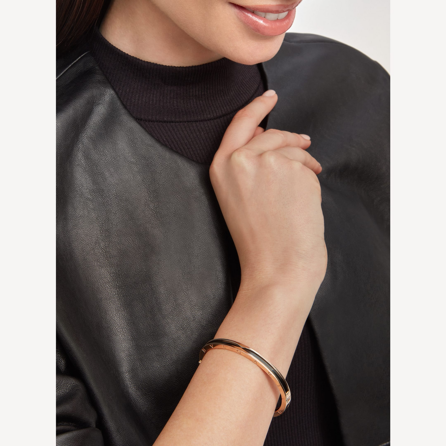 [Rose Jewelrys]ZERO 1 PINK GOLD WITH BLACK CERAMIC BRACELET