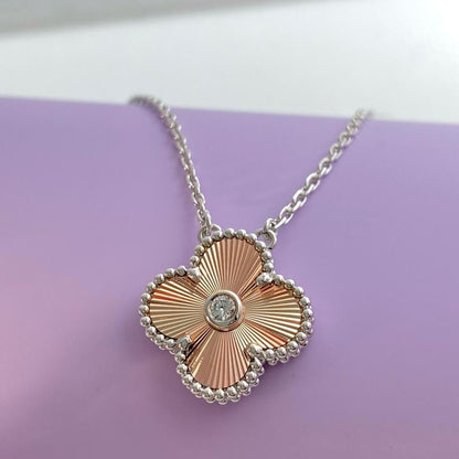 [Rose Jewelrys ]CLOVER 15MM DIAMOND LASER NECKLACE- CHRISTMAS 2024 SPECIAL EDITION
