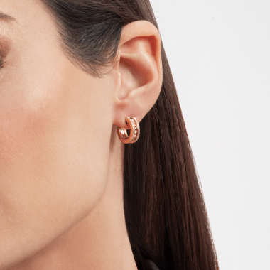 [Rose Jewelrys]ZERO 1 ROCK GOLD EARRINGS WITH STUDDED SPIRAL AND PAVED DIAMONDS