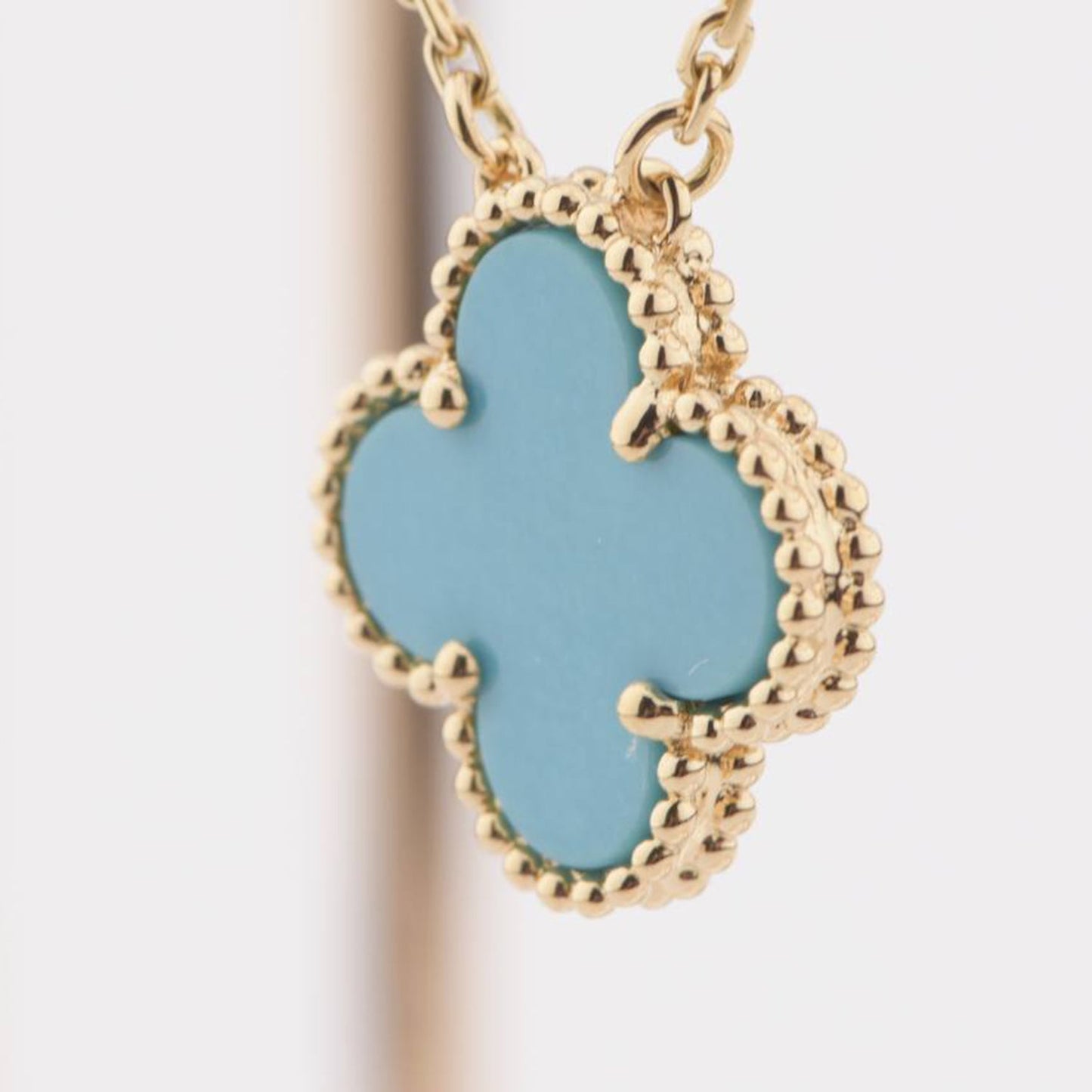 [Rose Jewelrys]CLOVER 15MM VINTAGE TURQUOISE NECKLACE