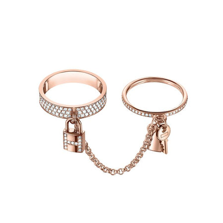 [🌹Rose💎]HM KELLY CLOCHETTE DOUBLE RING IN  WITH DIAMONDS