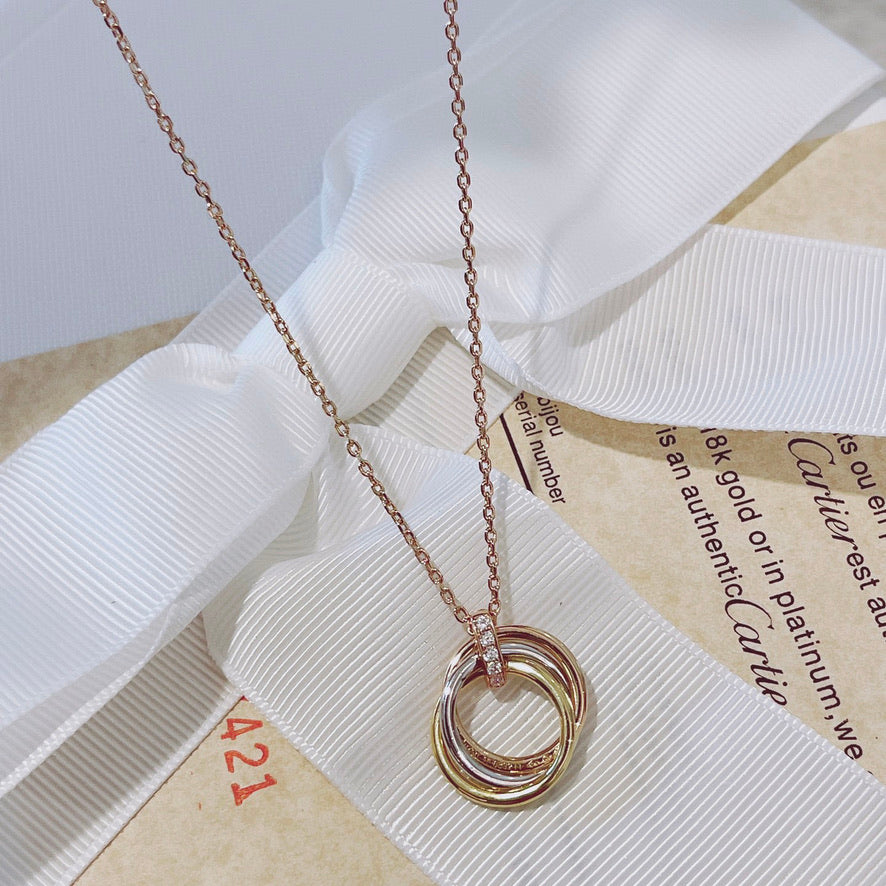 [Rose Jewelrys]TRINITY NECKLACE GOLD  DIAMONDS