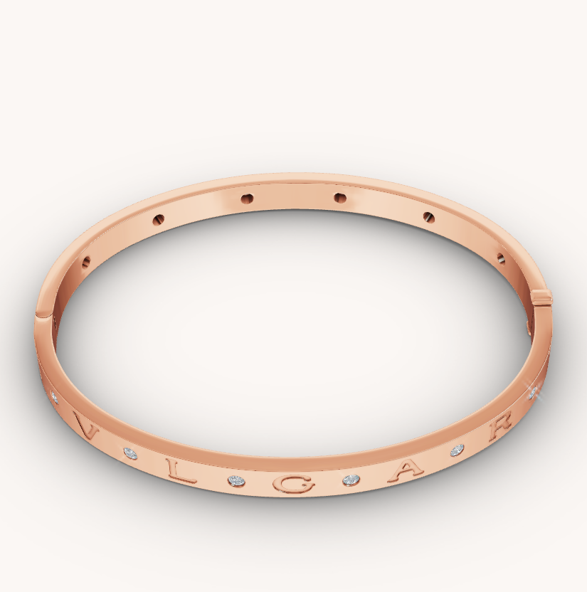 [Rose Jewelrys]ZERO 1 PINK GOLD 12 DIAMONDS BRACELET