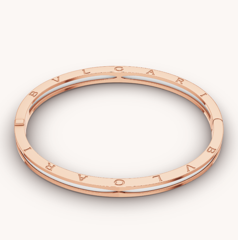 [Rose Jewelrys]ZERO 1 PINK GOLD WITH WHITE CERAMIC BRACELET