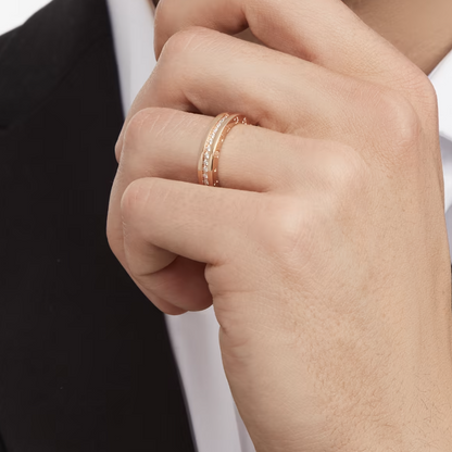 []ZERO 1 ONE-BAND PAVED DIAMONDS ON THE SPIRAL RING