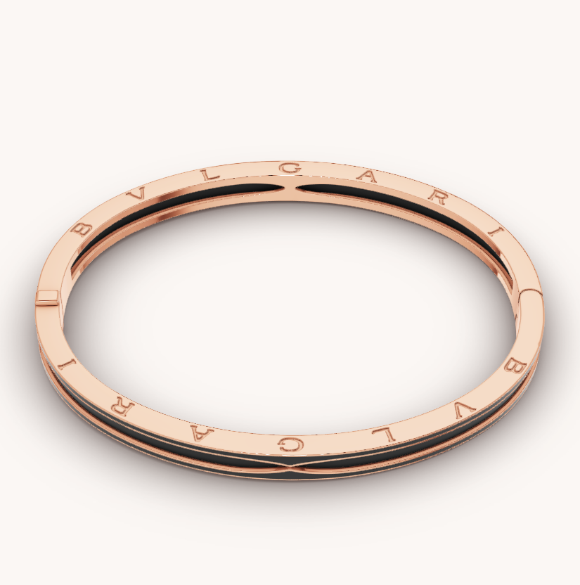 [Rose Jewelrys]ZERO 1 PINK GOLD WITH MATTE BLACK CERAMIC BRACELET