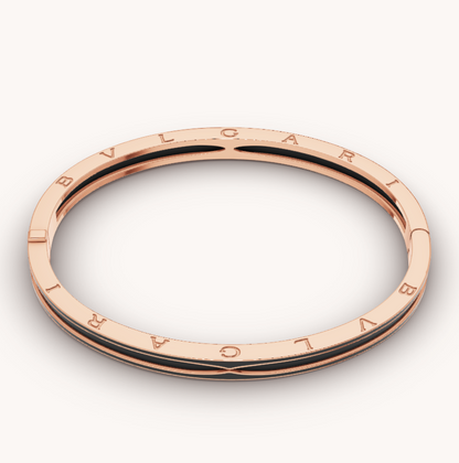 [Rose Jewelrys]ZERO 1 PINK GOLD WITH MATTE BLACK CERAMIC BRACELET