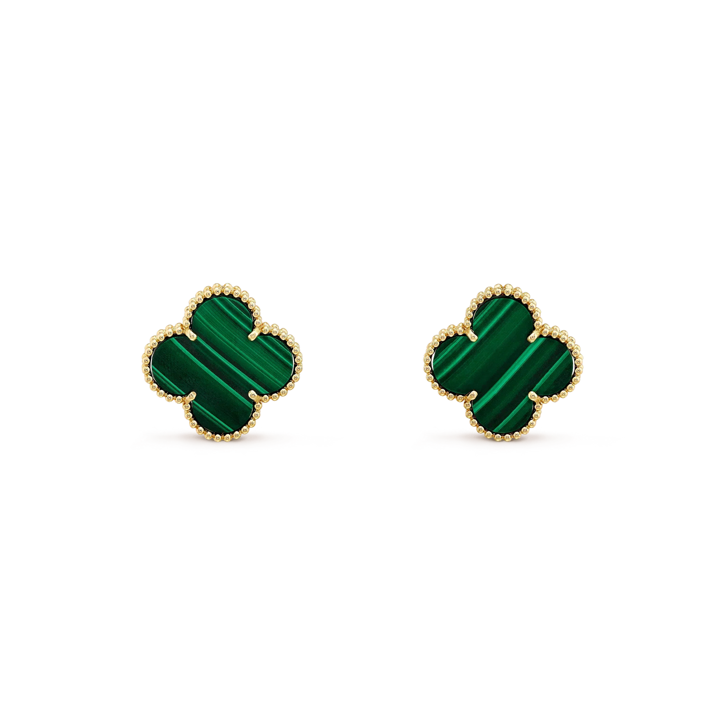 []CLOVER MINI 9.5MM MALACHITE  EARRINGS
