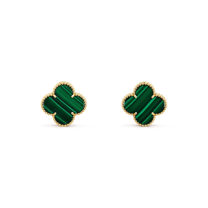 []CLOVER MINI 9.5MM MALACHITE  EARRINGS