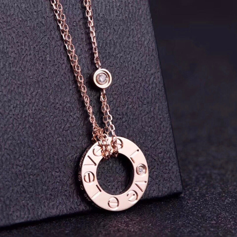 [Rose Jewelrys]LOVE NECKLACE 16MM 2 DIAMONDS