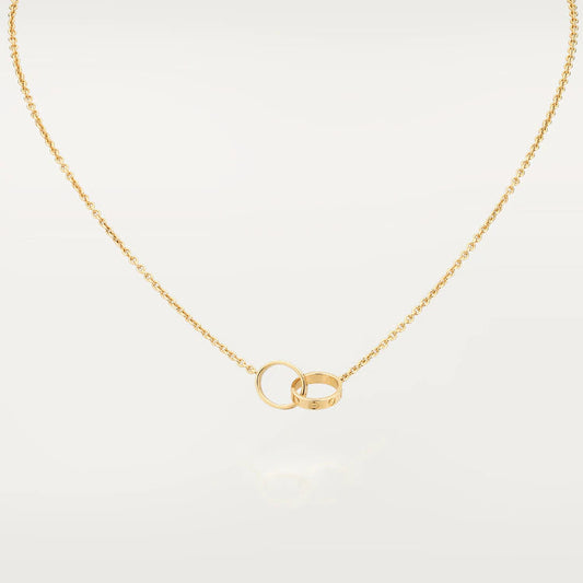 [Rose Jewelrys]LOVE NECKLACE DOUBLE RING GOLD